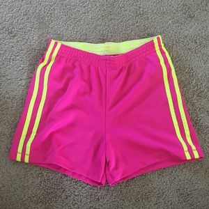 Pink neon basketball shorts